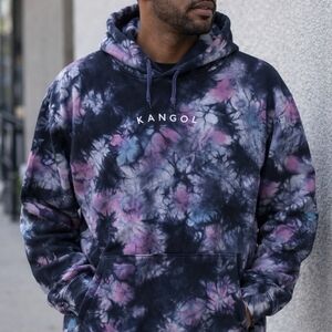 Kangol Men's Tie-Dye Hoodie - Black and Pink
